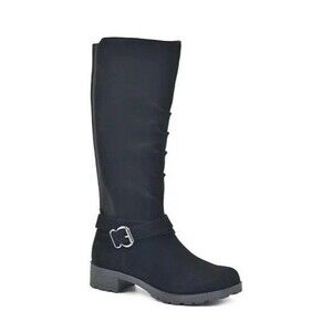 White Mountain Womens 9 M WC Black Dayna Buckle Detail Mid Calf Boots NIB HW6